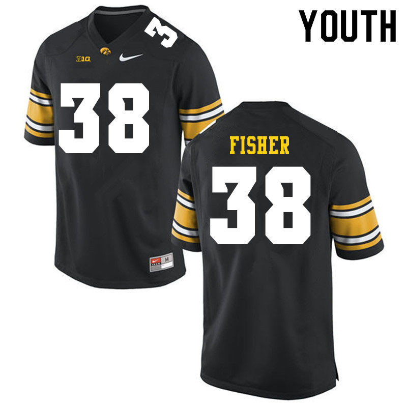 Youth #38 Jake Fisher Iowa Hawkeyes College Football Jerseys Sale-Black - Click Image to Close